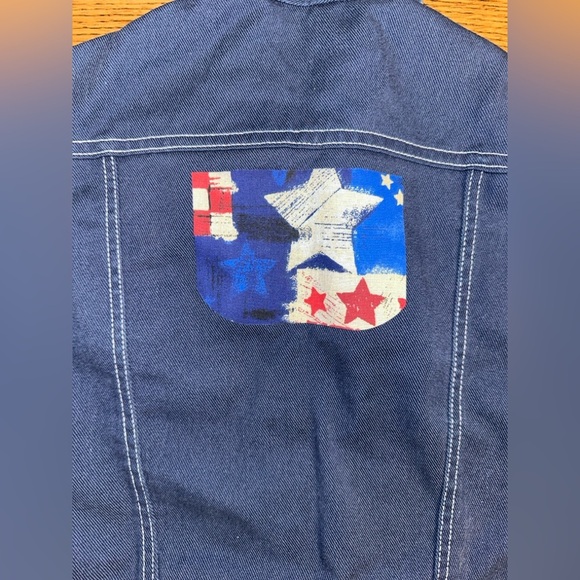 Vintage 70’s Kids Blue Denim Jacket with Back Star Design - Sears Size 8 - Picture 8 of 12